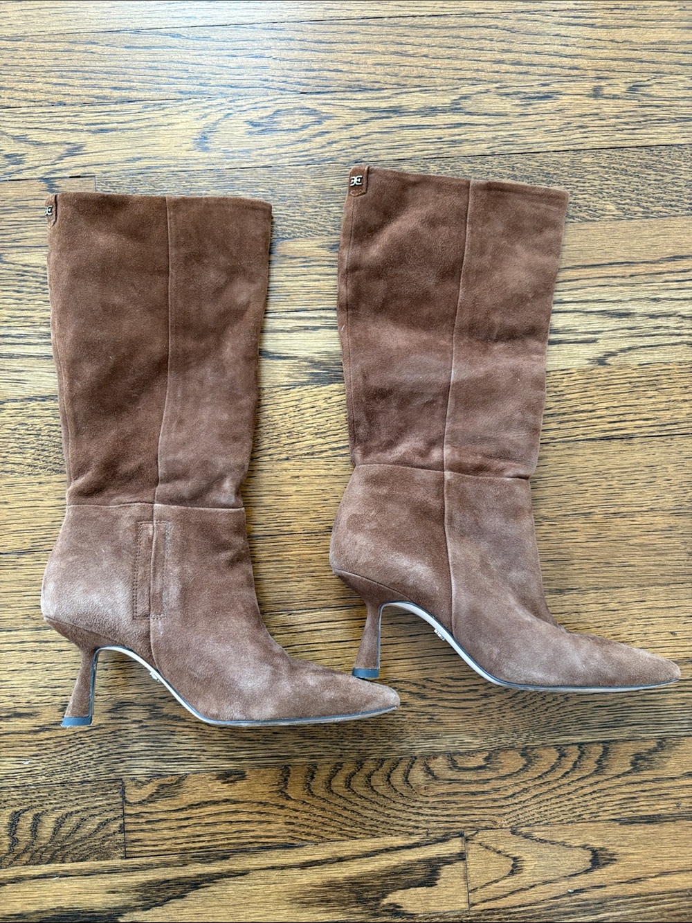 Sam Edelman Samira Brown Suede Mid-Calf Heel Boots -6.5 :